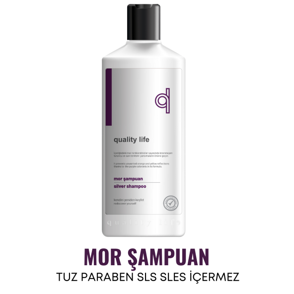 QL Turunculaşma Karşıtı Mor Şampuan - Tuzsuz Parabensiz Sülfatsız 300 ml - Silver Şampuan