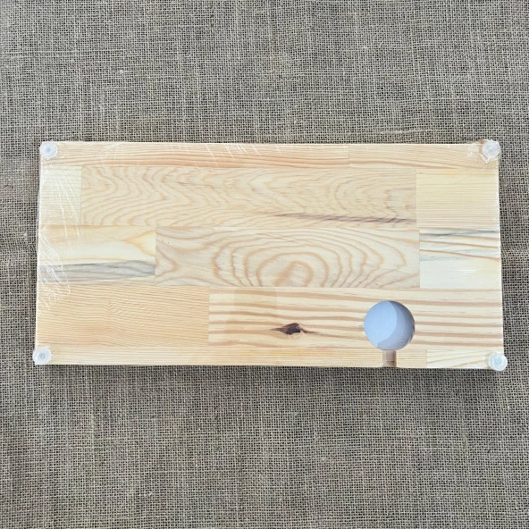 2 Adet Otel Servis Karşılama Sunum İkram Tepsisi Doğal Masif Ahşap 5 Bölmeli Kettle Ketil Altlığı 41x20 cm - 5