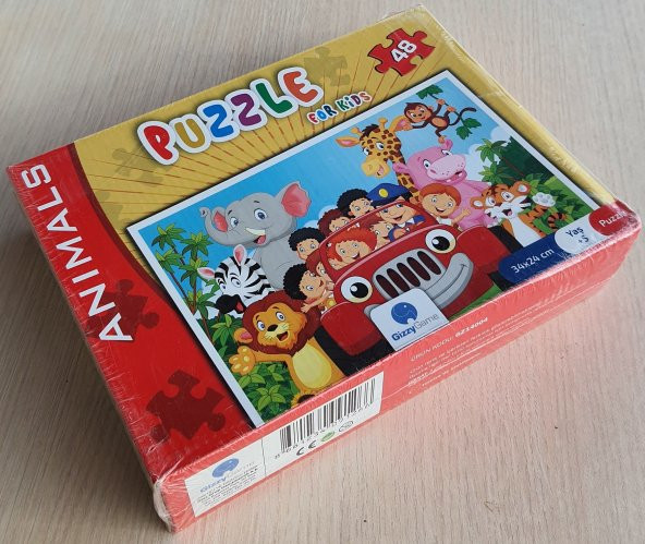 Gizzy Game Puzzle For Kids - Animals Hayvanlar 48 Parça ( +5 yaş)