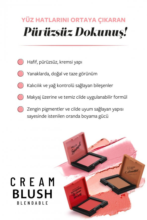 Cream Blush - Krem Allık 41 Dazzling - 6