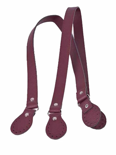 Suni Deri Çanta Sapı Bordo (1 Çiftli) ürün görseli