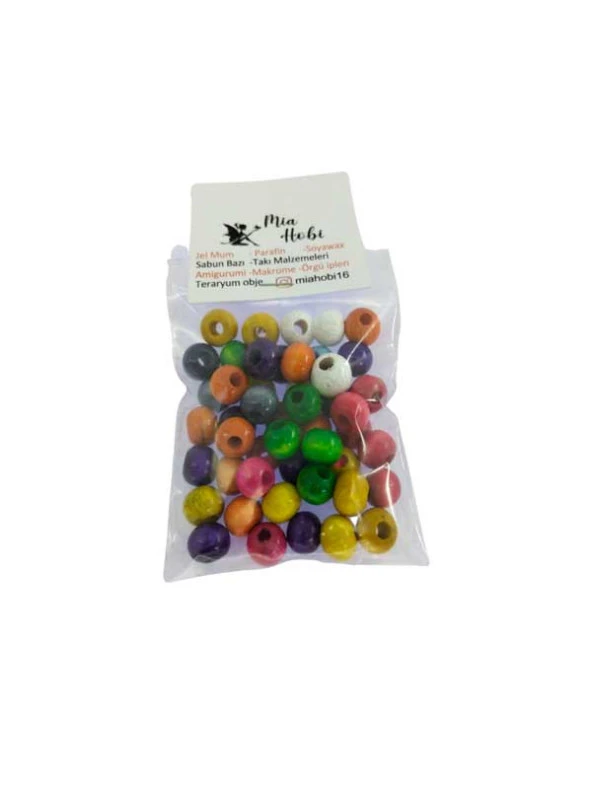 Renkli Ahşap Boncuk Orta ürün görseli