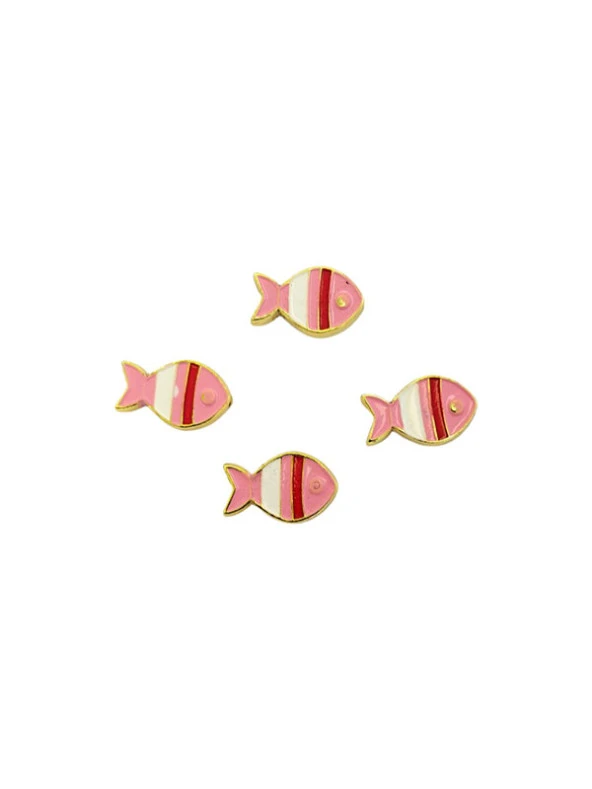 Pembe Kırmızı Çizgili Balık Bileklik Ucu - 1