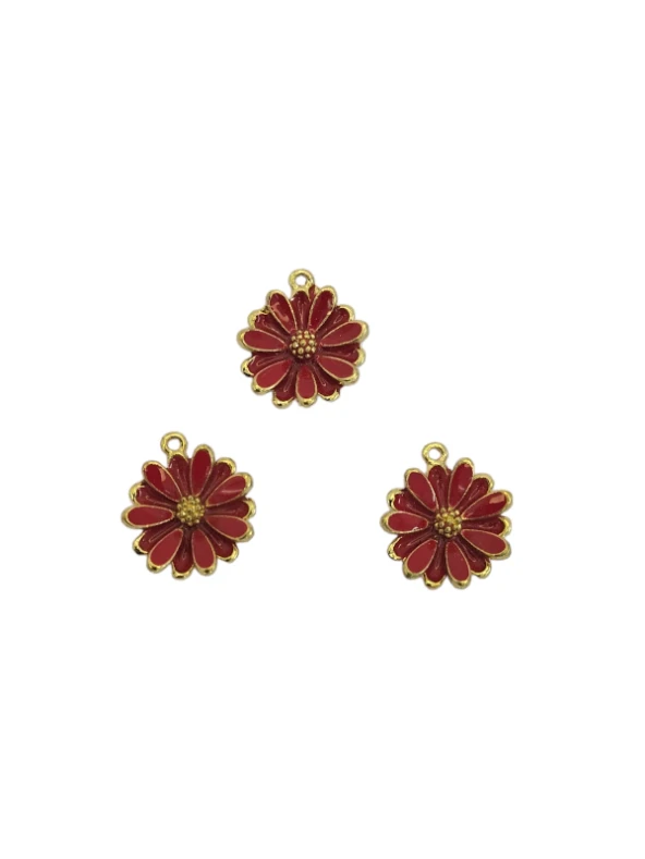 Kırmızı Papatya Kolye Ucu