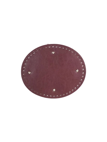 Oval Deri Çanta Tabanı Bordo 1 ürün görseli
