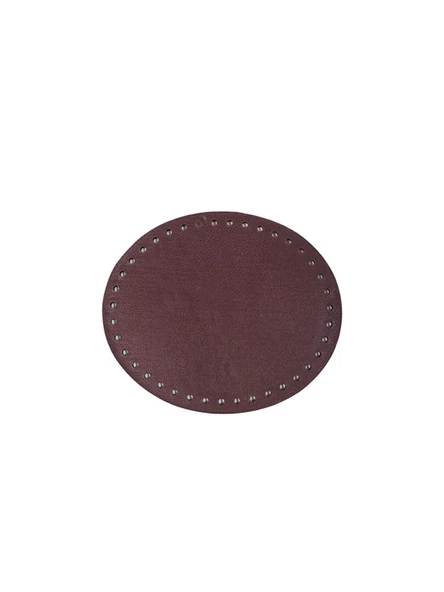 Oval Deri Çanta Tabanı Bordo - 1