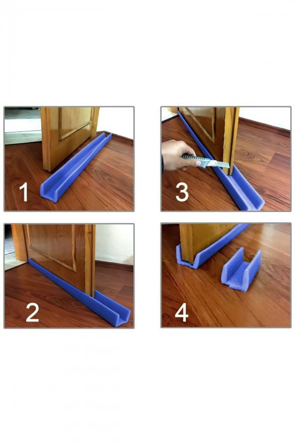 Ygt Ambalaj U40 Mavi 100 Cm 5 Adet Kapı Altı Izolasyon Süngeri Kapı Altı U Köşebent Koruyucu - 4