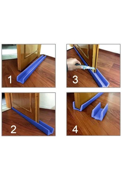 Ygt Ambalaj U40 Mavi 100 cm 10 Adet Kapı Altı Izolasyon Süngeri Kapı Altı U Köşebent - 4