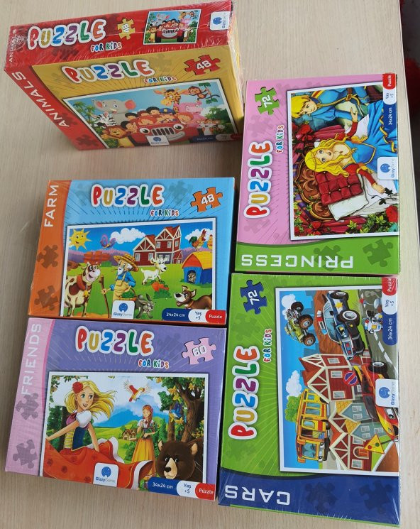 Gizzy Game Puzzle Yapboz 5li Set 300 Parça (+5 yaş)