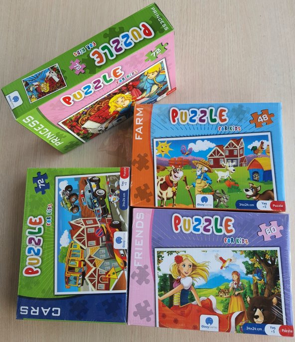 Gizzy Game Puzzle Yapboz 4lü Set 192 Parça (+5 yaş)