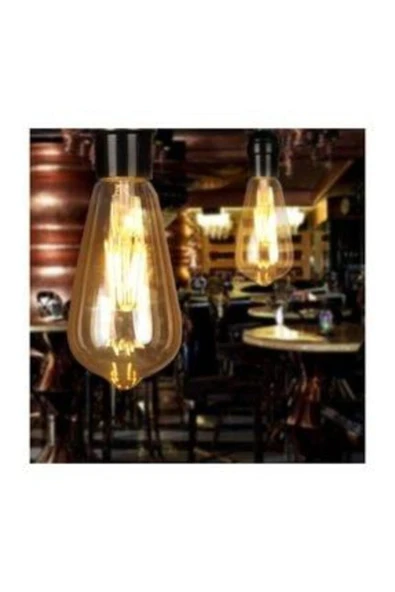 Amber Rustik Ampul Enerji Tasarruflu, Uzun Ömürlü ve Dekoratif 4284 10 lu - 3