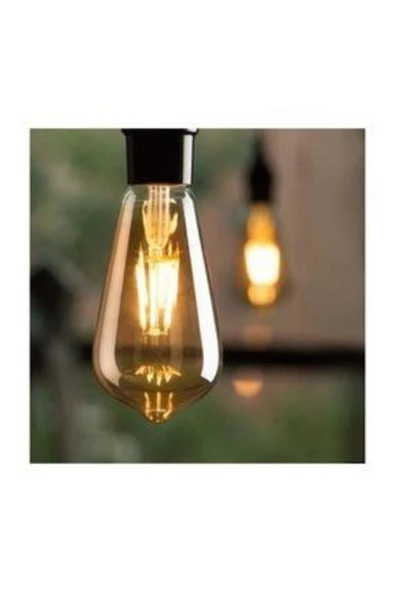 Amber Rustik Ampul Enerji Tasarruflu, Uzun Ömürlü ve Dekoratif 4284 10 lu - 4
