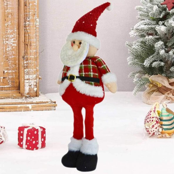Dekoratif Uzayan Pelüş Noel Baba 60 CM - 2