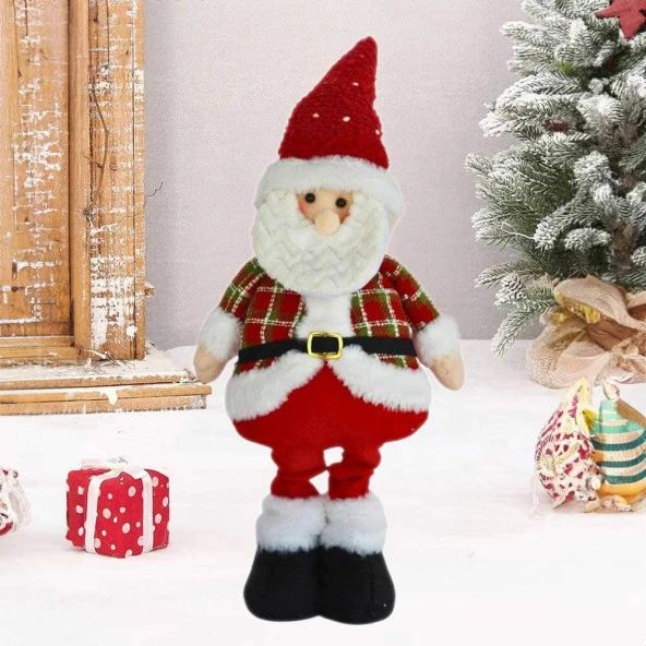 Dekoratif Uzayan Pelüş Noel Baba 60 CM