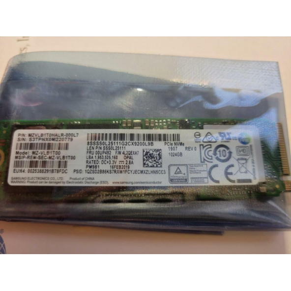 SAMSUNG PM981 MZ-VLB1T00 1TB M.2 TLC PCIE 3.0 X4 NVME SSD MZVLB1T0HALR-00000