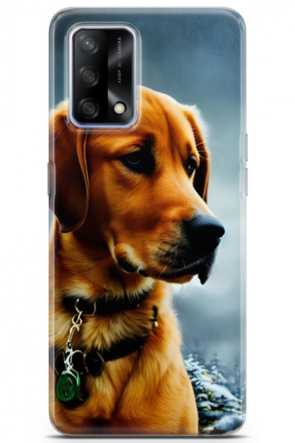 Oppo A74 Uyumlu Kılıf Dogs 04 Labrador Silikon Kılıf Kahverengi