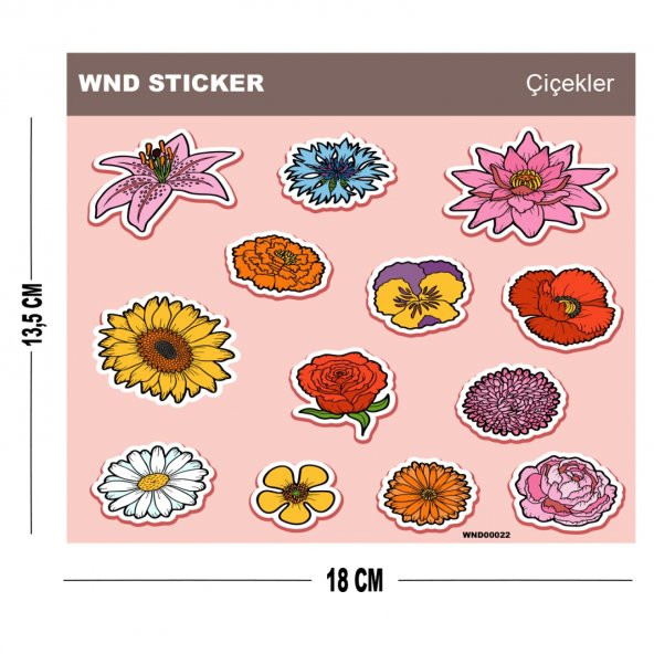 Çicekler-Flowers Sticker Seti
