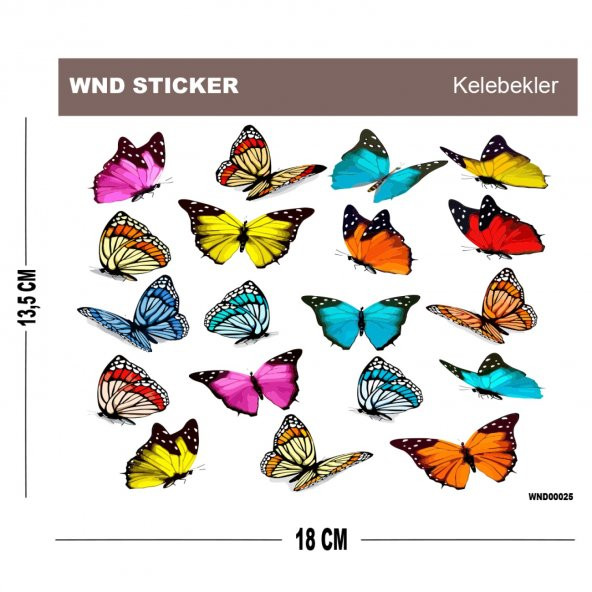 Kelebekler Sticker Seti