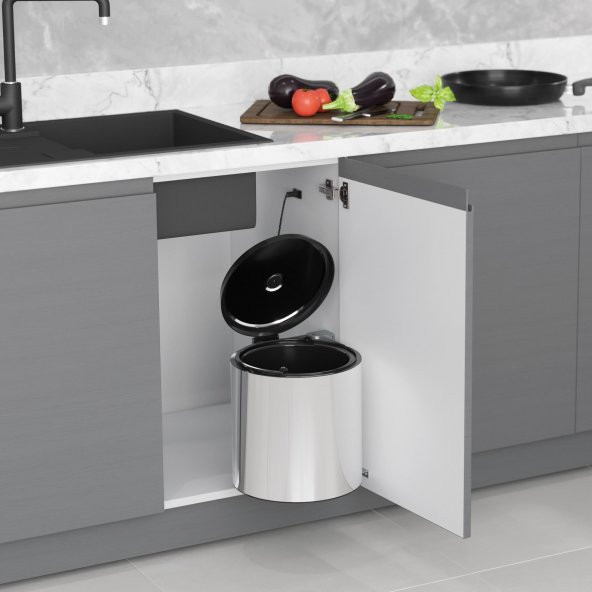 Starax Çöp Kovası Paslanmaz 10Lt Krom - 3