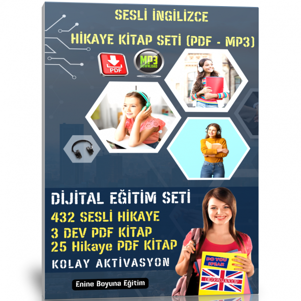 İngilizce Hikaye Sesli Kitap Seti PDF MP3 Audio