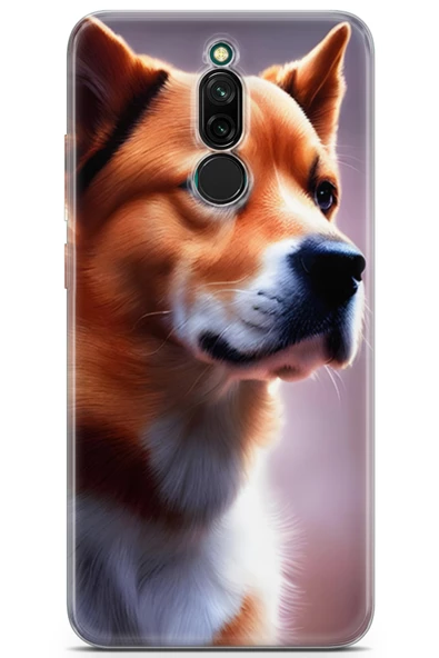 Xiaomi Redmi 8 Uyumlu Kılıf Dogs 19 Galler Corgisi Tam Koruma Kılıf Altın