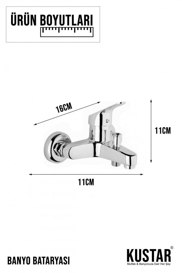 Kustar Krom Mix 3Lü Banyo Batarya Seti Duş Mutfak Lavabo Bataryası - 2