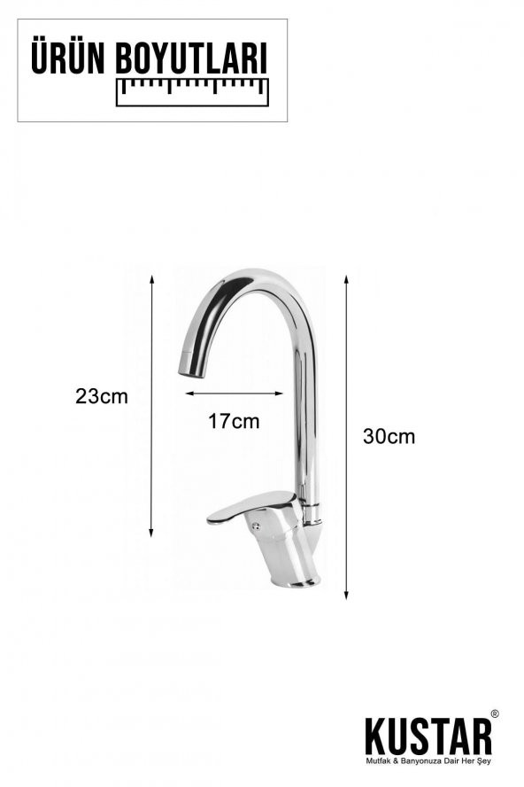 Kustar Krom Mix 3Lü Banyo Batarya Seti Duş Mutfak Lavabo Bataryası - 3