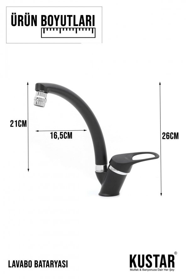 Kustar Siyah Mix 3 Lü Banyo Duş Batarya Seti Mutfak Ve Lavabo Evyed - 4