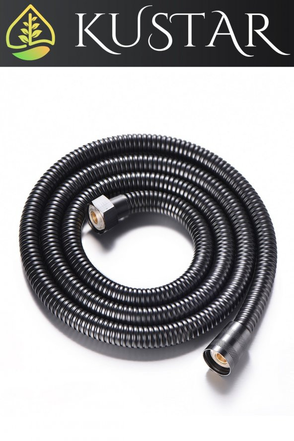 Kustar Siyah 15 Kg Taşıyabilen Sudan Etkilenmeyen Sticker Duş Askısı Ve Siyah 1,5M Örgülü Duş Hortumu - 3