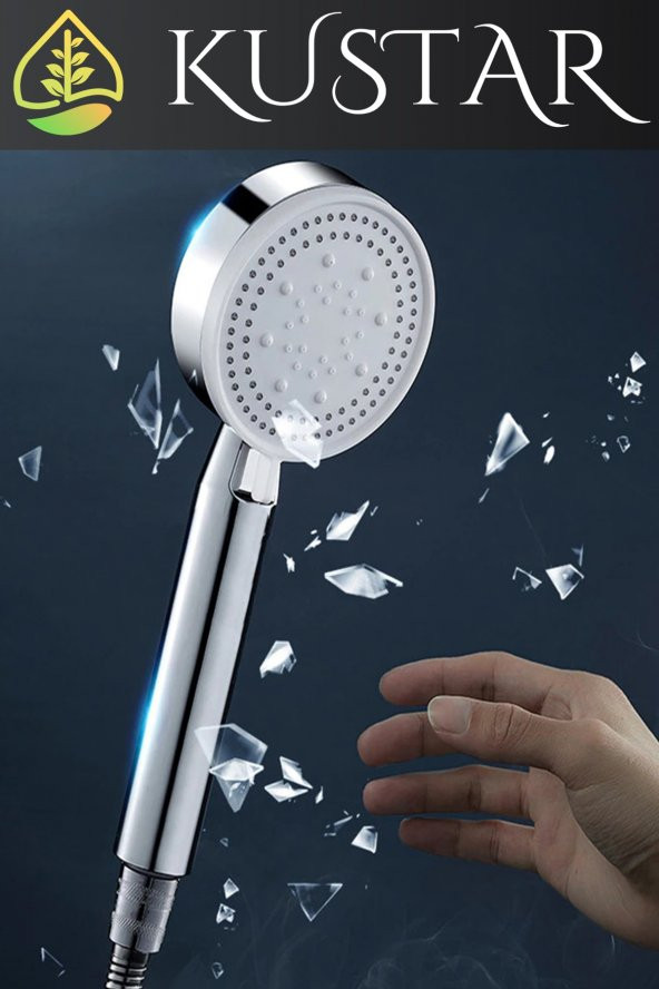 Kustar 5 Fonksiyonlu Royal Spray Fonksiyonlu Krom Duş Başlığı Yumuşak Soft Akış Fonksiyonlu Tasarruflu - 2