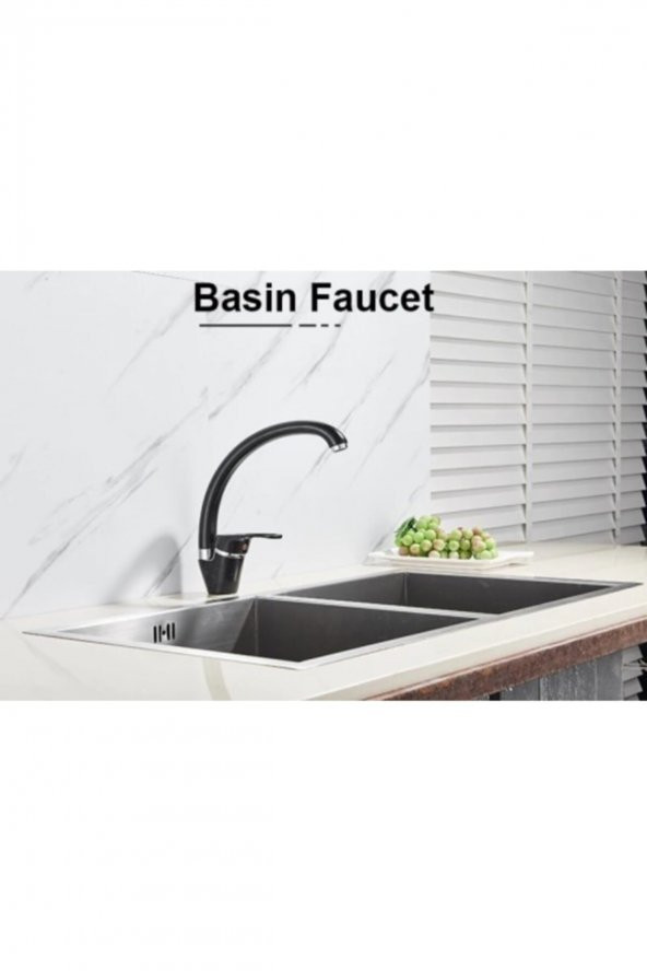 Kustar Mat Siyah Kuğu Model Mutfak Eviye Bataryası - 3