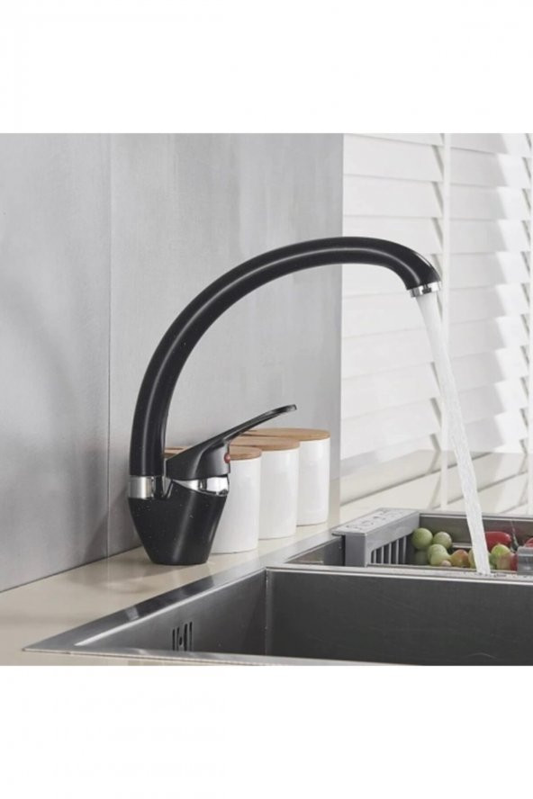 Kustar Mat Siyah Kuğu Model Mutfak Eviye Bataryası - 2