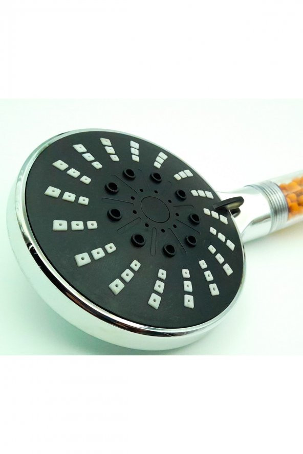 Kustar Siyah Boncuklu 5 Fonksiyonlu Tazyikli Klorür Kireç Önleyici El Duşu Örgülü Hortum Ve L Askı Duş Seti - 4