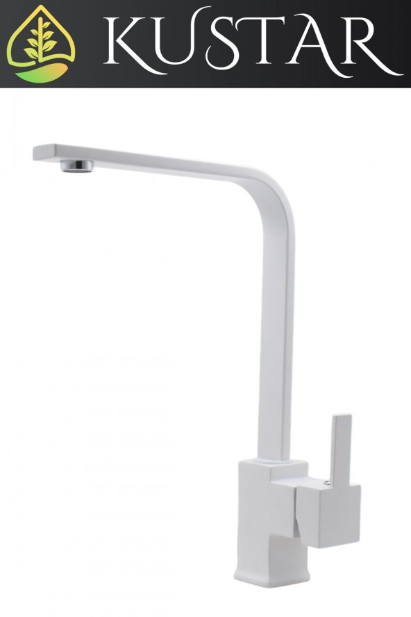 Kustar Beyaz Ağır Kare Lüx Aç Kapa Mutfak Evye Bataryası