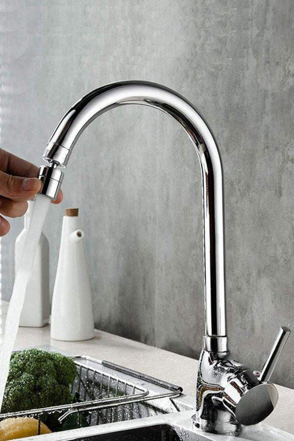 Kustar 360 Derece Oynar Başlıklı Çubuk Kol Mutfak Evye Bataryası