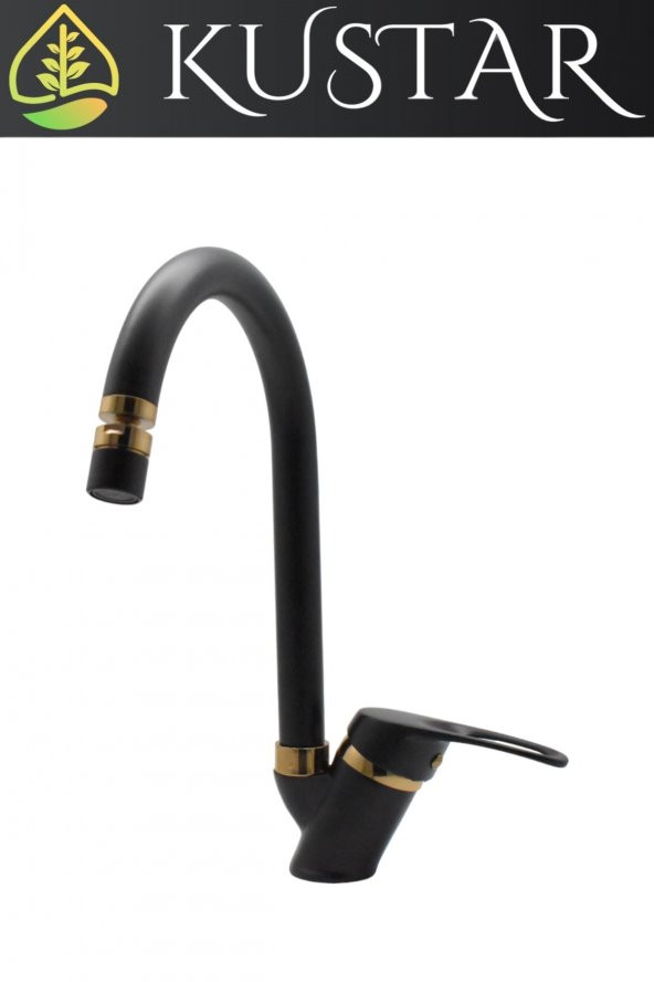 Kustar Olinda Gold Siyah Mutfak Evye Bataryası