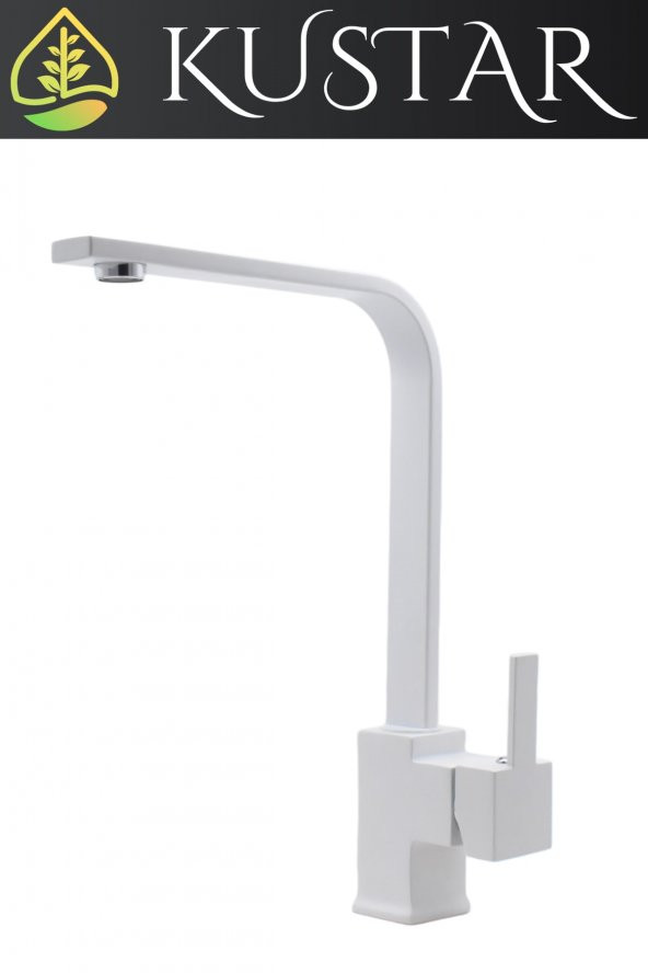 Kustar Beyaz Ağır Kare Lüx Aç Kapa Mutfak Evye Bataryası - 2