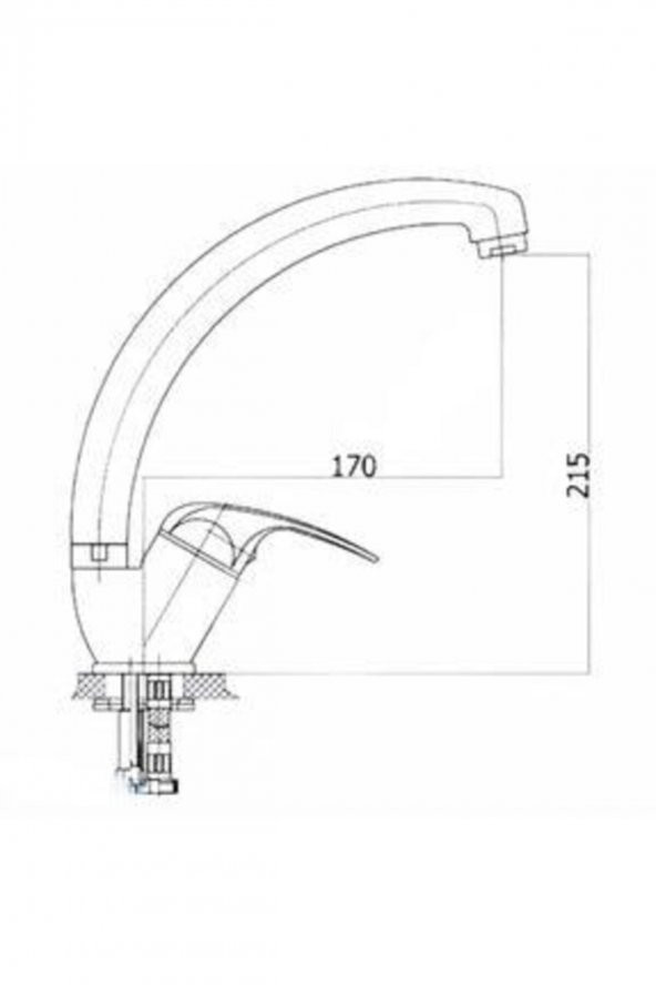 Kustar Aç Kapa Mix Mutfak Eviye Bataryası Mat Siyah Batarya Musluk Çeşmesi Sıcak Soğuk Çift Giriş - 3