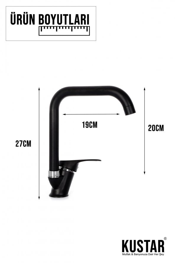 Kustar Oviedo Siyah Mutfak Evye Bataryası - 2