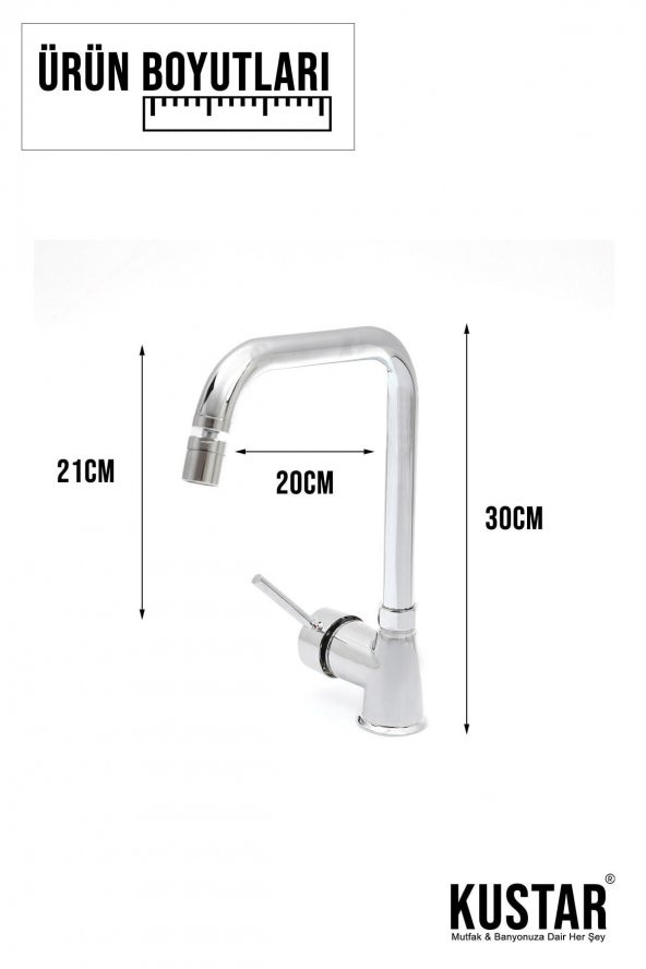 Kustar Lexus Aç Kapa Mutfak Eviye Bataryası Krom - 3