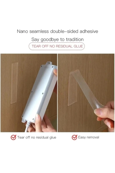 Kustar 3 Metre Yüksek Mukavemetli Çift Taraflı Doku Bandı Bant-Nano Teknolojili-Süper Güçlü Bant - 4