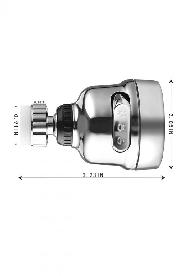 Kustar Tasarruflu Oynar Başlık Krom 3 Fonksiyonlu Musluk Başlığı - 4