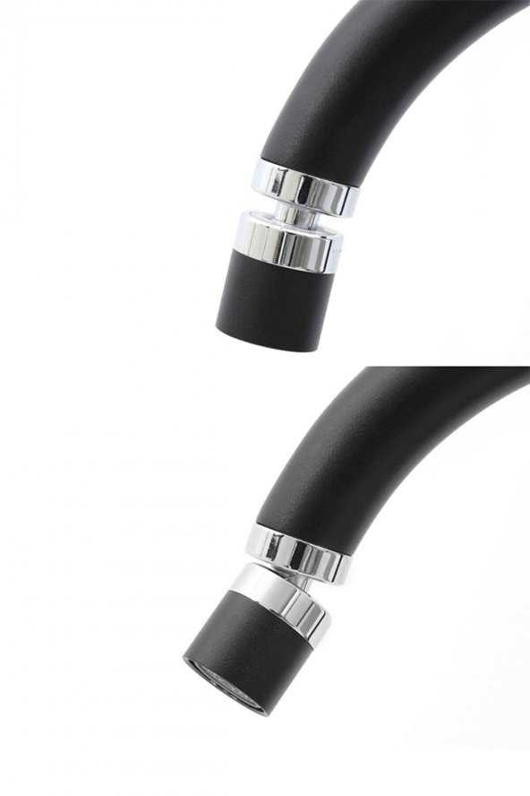 Kustar Olinda Siyah Mutfak Evye Bataryası 360 Oynar Perlatörlü - 2