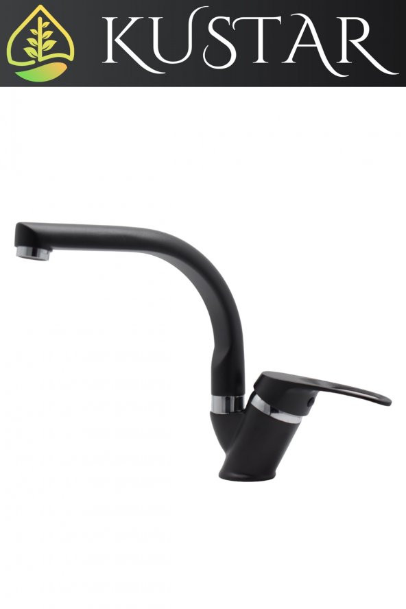 Kustar Tyal Siyah Kısa Mix Aç Kapa Banyo Lavabo Bataryası - 3