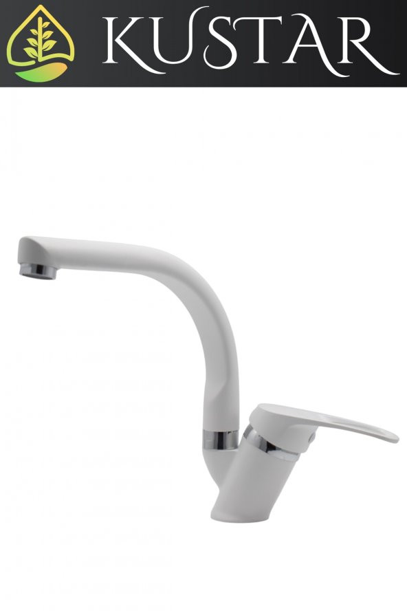 Kustar Tyal Beyaz Kısa Mix Aç Kapa Banyo Lavabo Bataryası - 3