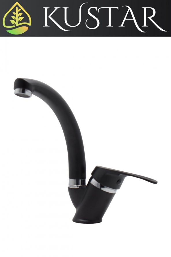 Kustar Sema Siyah Kısa Mix Aç Kapa Banyo Lavabo Bataryası - 2