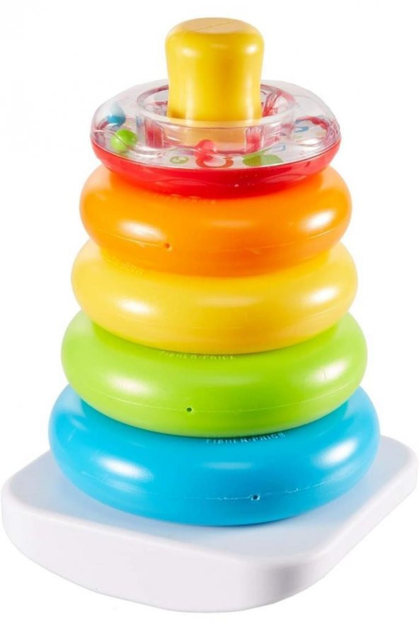 Fisher-Price Renkli Halkalar Üst Üste Dizilebilir 5 Adet GJY49, Bebekler İçin Eğitici Halka Oyuncaklar