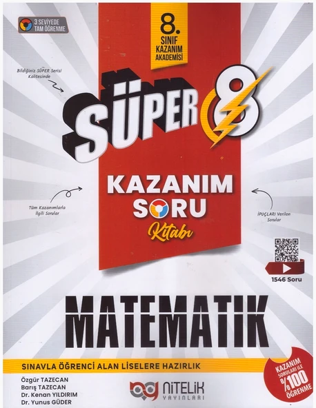 NİTELİK 8.SINIF SÜPER KAZANIM MATEMATİK SORU KİTABI