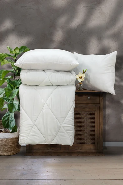 Mikrofiber Silikon Yorgan - 2 Yastık Set - 2