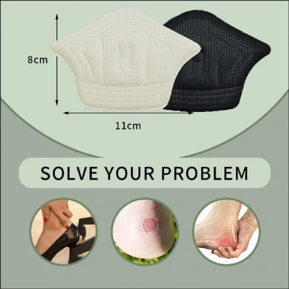 10mm Siyah Topuk Vurma Önleyici Ped Spor Ayakkabı Aşınma Önleyici Boyutu Ayarlanabilir Ayakkabı Daraltma Pedi Topuk Yama - Resim 3